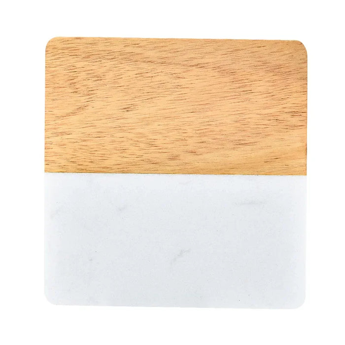 Marble and wooden coasters for beverages