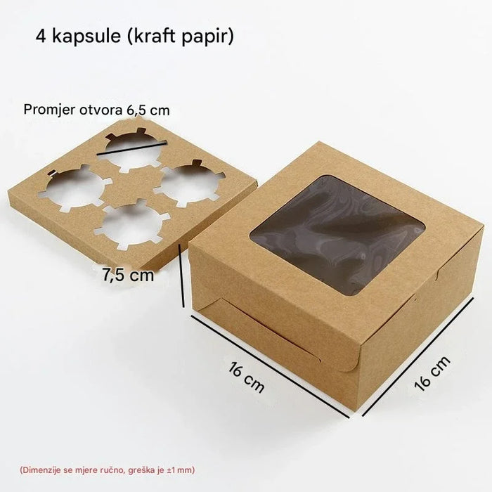 Baking Supplies - Cupcake Packaging Boxes with Transparent Windows