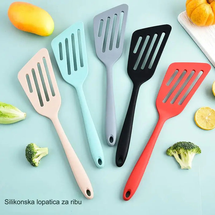 Flexible silicone spatula for non-stick pans