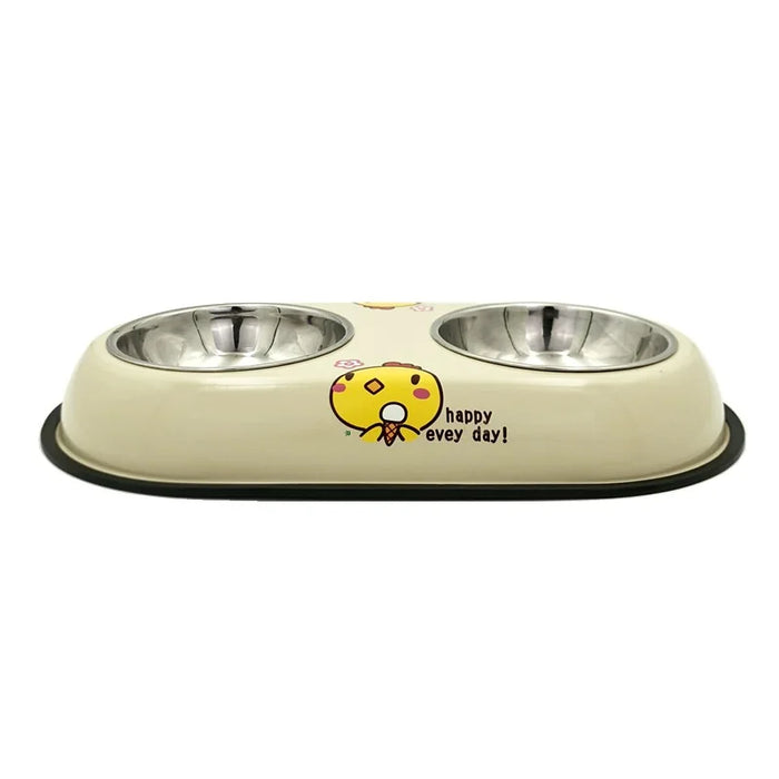 Stainless steel pet spill-proof water feeder bowl