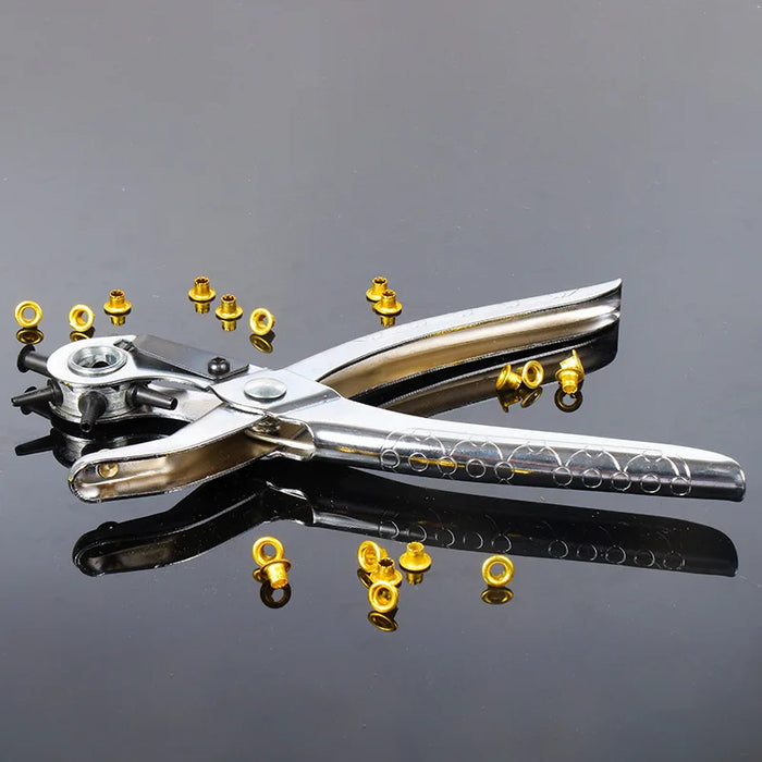 Multifunctional hole punching riveting winking hand-held pliers