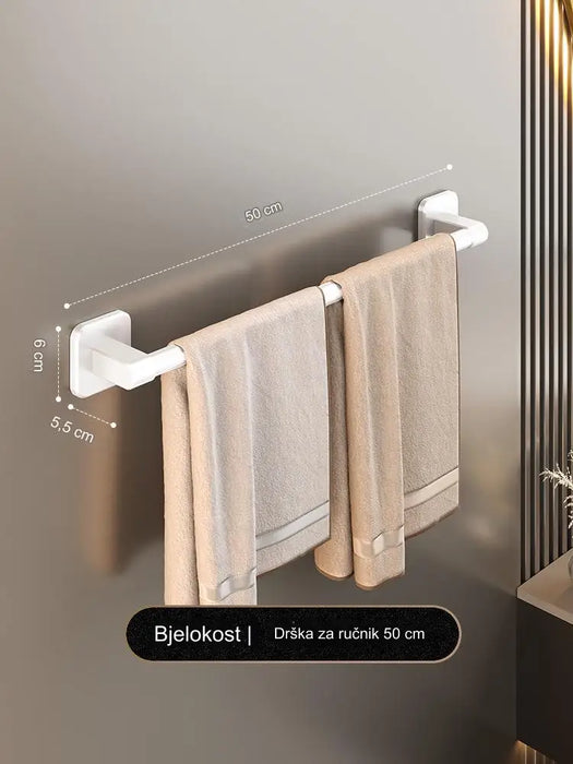 Aluminum towel bar non-punching rack