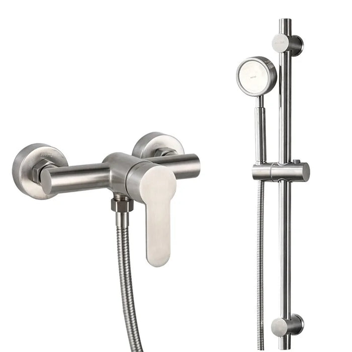 Stainless Steel Shower Faucet with Triple Switch Hot and Cold Mixing Valve