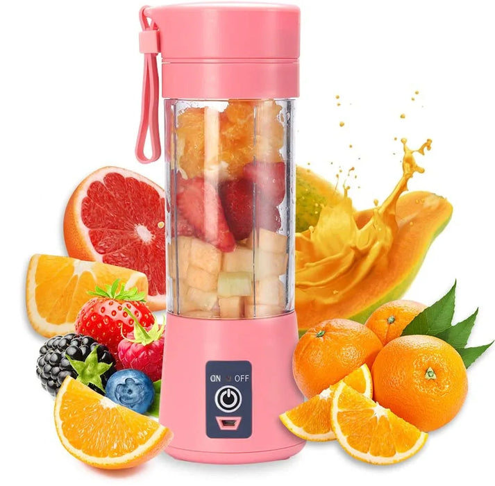 Chargeable Mini Juicer with 4 Blades, Handheld Fruit Squeezer for Household Travelling