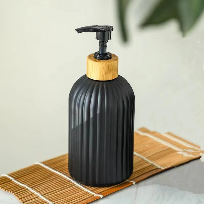 Elegant vertical stripe soap dispenser and lotion bottle