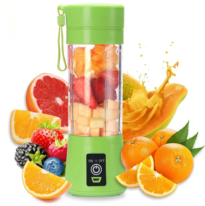 Chargeable Mini Juicer with 4 Blades, Handheld Fruit Squeezer for Household Travelling