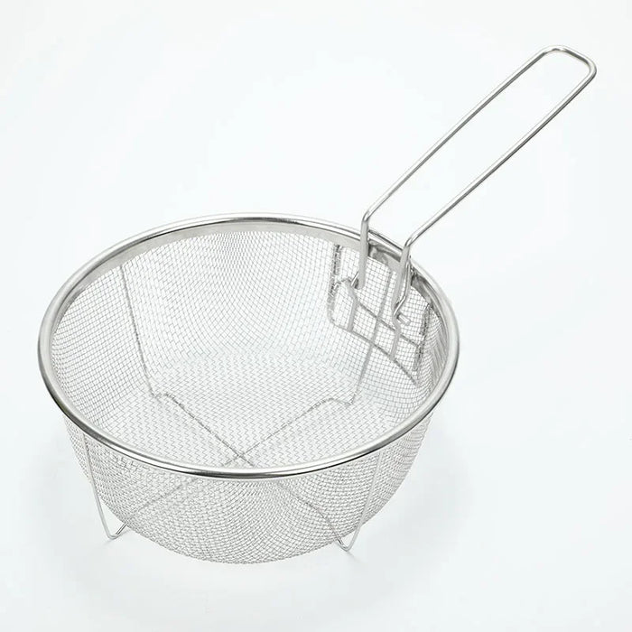 Stainless steel fryer basket with handle