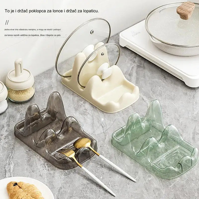 Pot lid cutlery rack