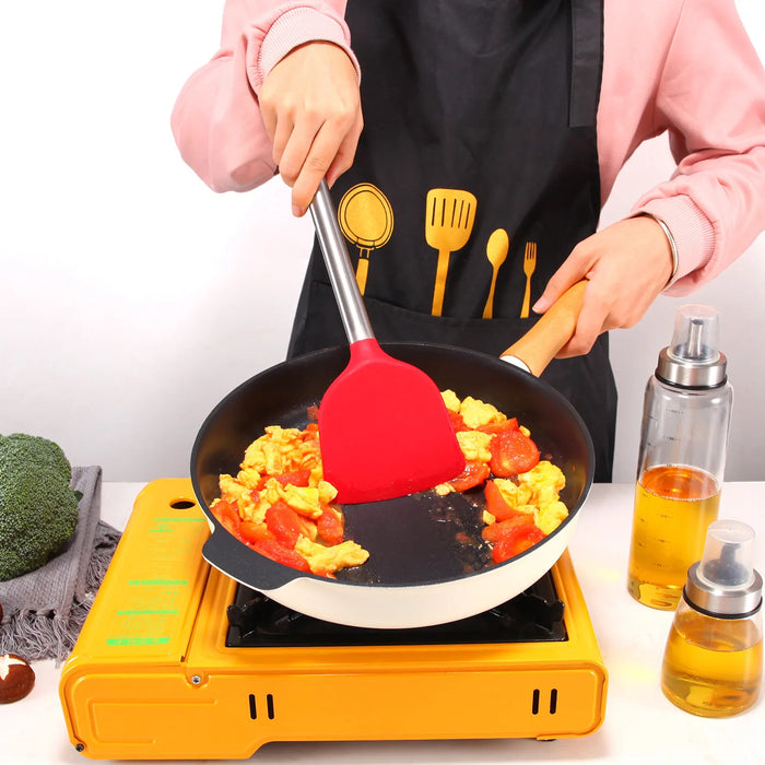 Silicone Kitchenware Kitchen Household Stainless Steel Spatula Set