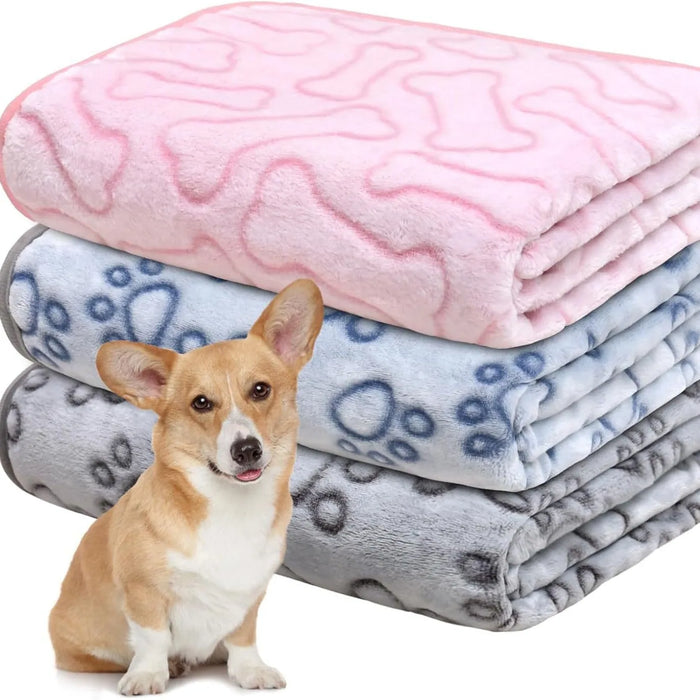 Soft and Warm Double-Sided Flannel Dog Blanket for Winter