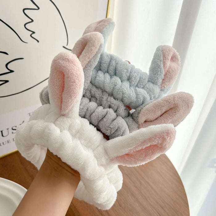 Plush rabbit ear headband non-slip elastic headband women's hair accessories