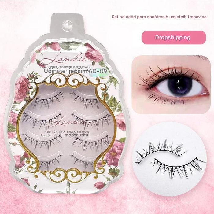 Natural false eyelashes add length and contour to eyelashes