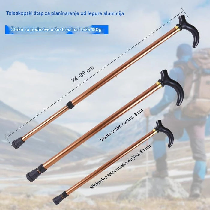 Outdoor Trekking Cane for Elderly with Aluminum Alloy Material