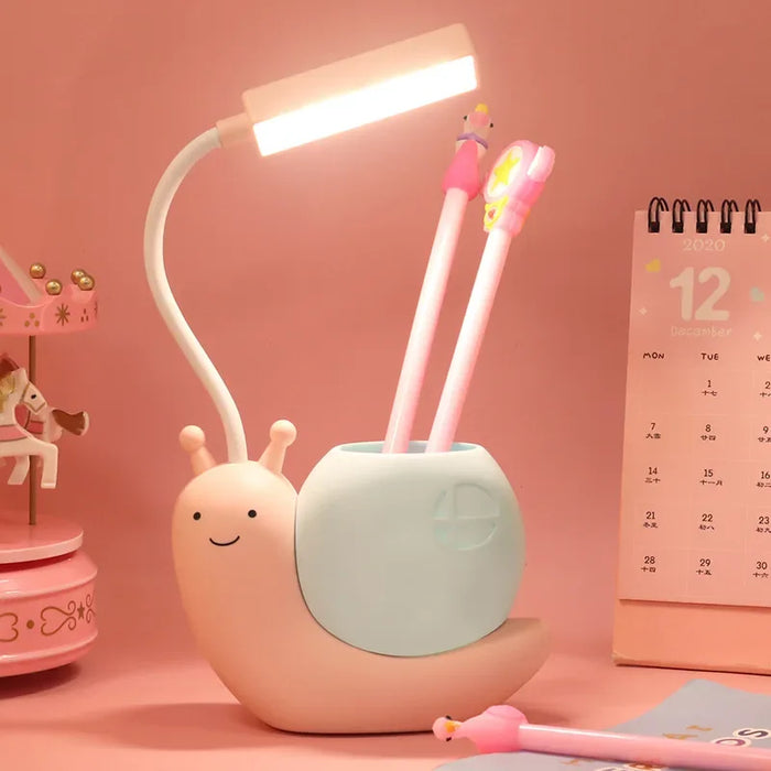 LED eye protection desk lamp with cartoon charging base, creative learning desk lamp