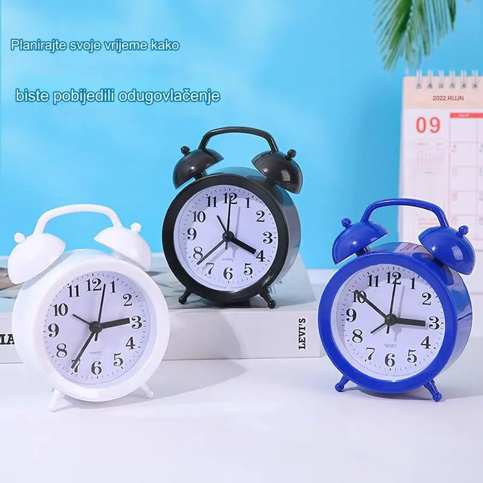 Cute little student alarm clock, desk and bedside clocks with loud ringtones