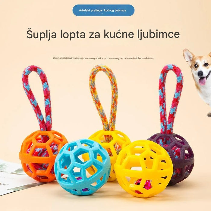 Durable TPR Pet Toy Ball for Aggressive Chewers - Interactive Dog Toy for Teeth Cleaning & Training