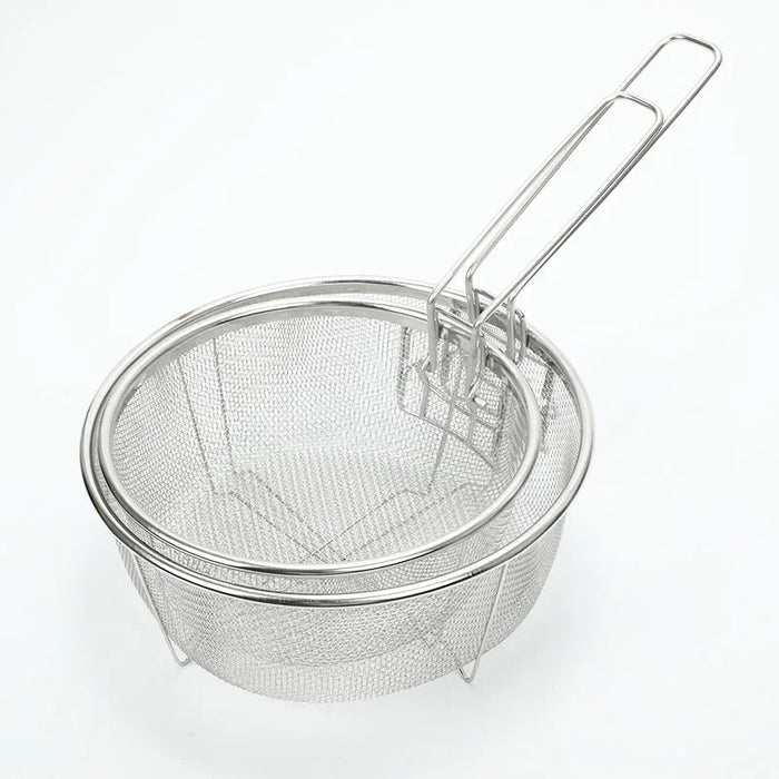 Stainless steel fryer basket with handle