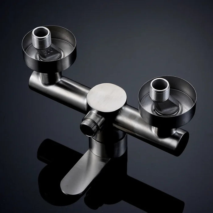 Stainless Steel Shower Faucet with Triple Switch Hot and Cold Mixing Valve