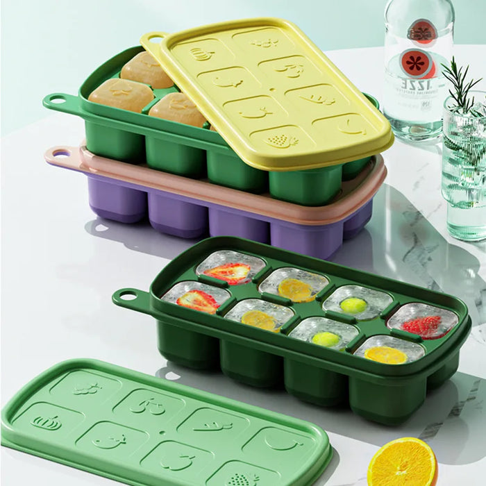 Ice Cube Tray with Lid and Storage Box – Silicone Ice Mold for Homemade Ice Cream and Frozen Foods