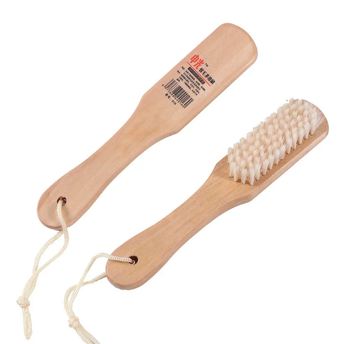 Multifunctional shoe brush with soft bristles and wooden handles for clothes and beds