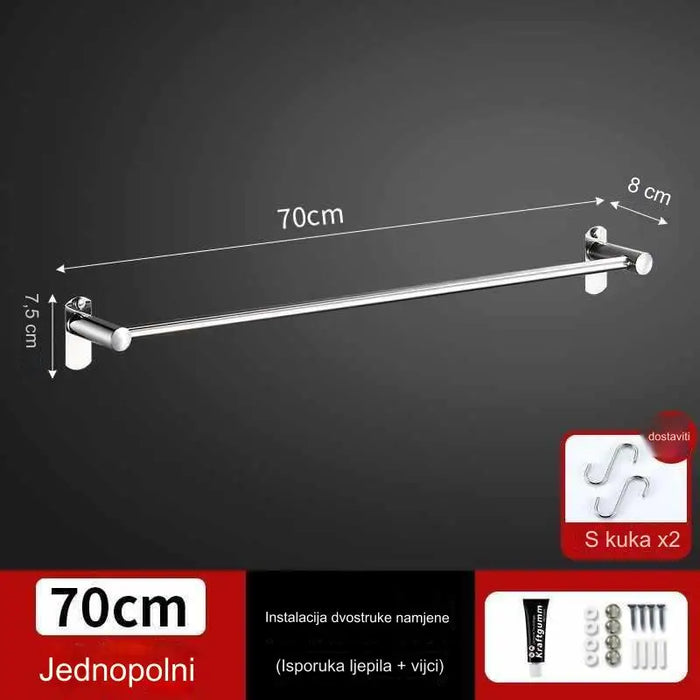 Stainless steel towel rack is easy to punch