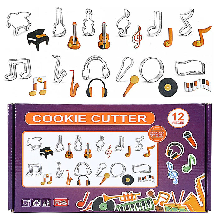 Creative Easter Cookie Mould Set Christmas Rabbit Dinosaur Theme Baking Tools 12-piece Set