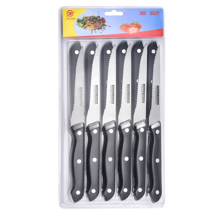 Stainless steel sawtooth steel universal fruit and vegetable knife kitchen knife set