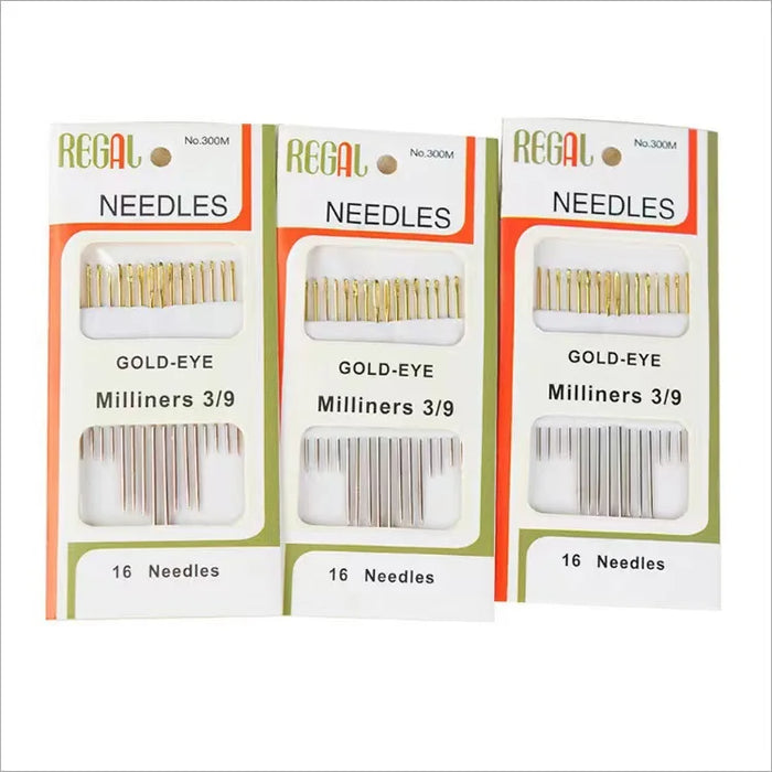 Premium Sewing Needles- Embroidery, Large Eye and Hand Sewing Needles with Gold Tail