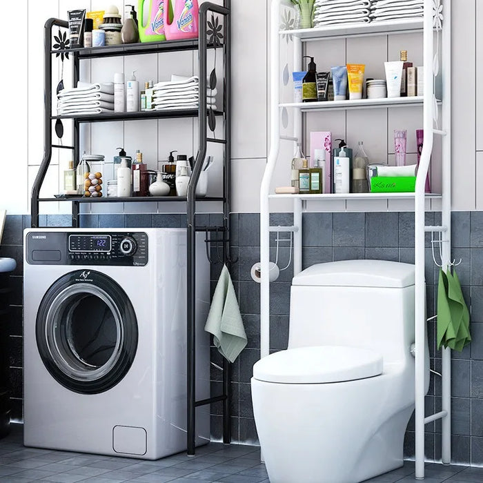 Multifunctional bathroom rack for laundry, toilet and sink