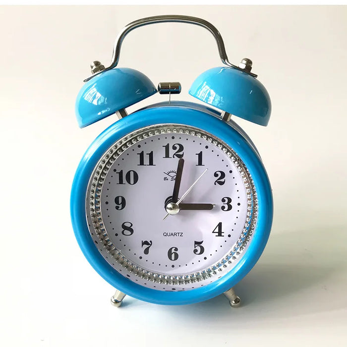 Creative metal alarm clock with silent night light