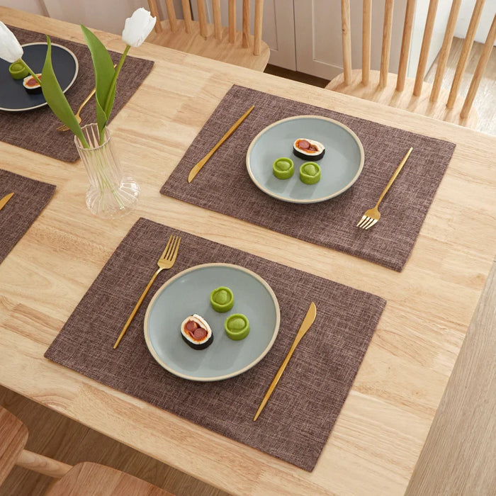 Set of Natural Linen Dining Placemats & Coasters, Heat-insulating and Anti-scalding, Perfect for Everyday Use