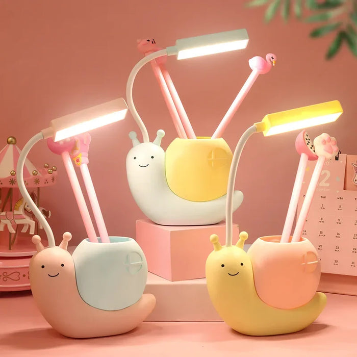 LED eye protection desk lamp with cartoon charging base, creative learning desk lamp