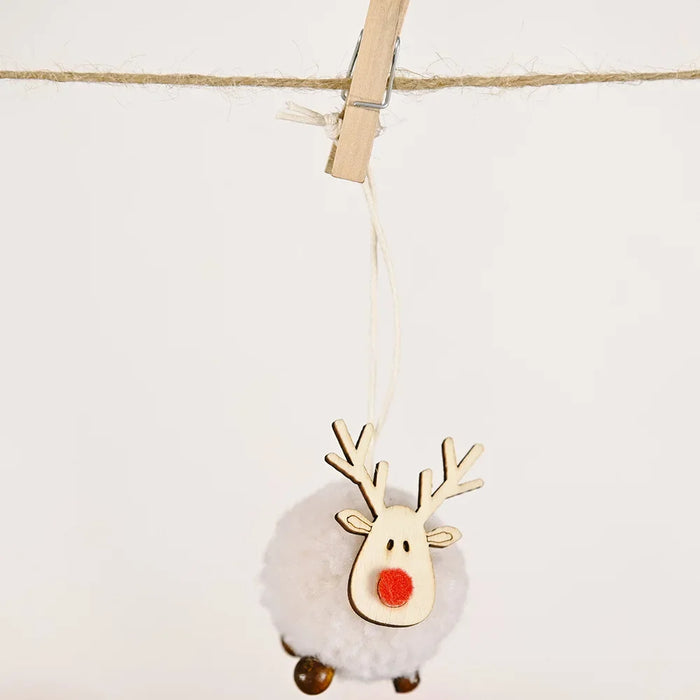 Christmas Tree Ornaments - Cute Reindeer Wool Felt Hanging Ornaments