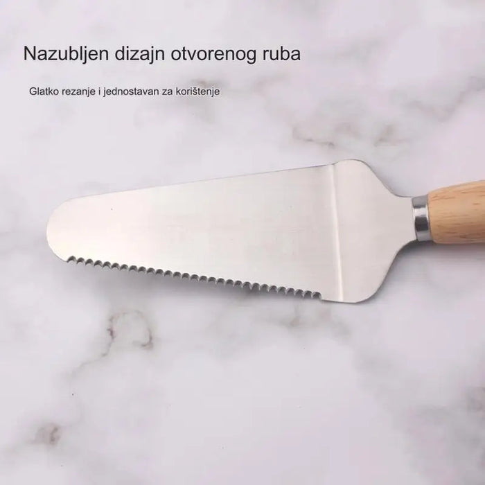 Stainless Steel Pizza Knife with Wooden Handle