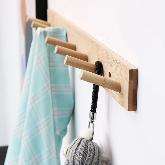 Stylish Wooden Key & Coat Hooks for Entryway and Hallway