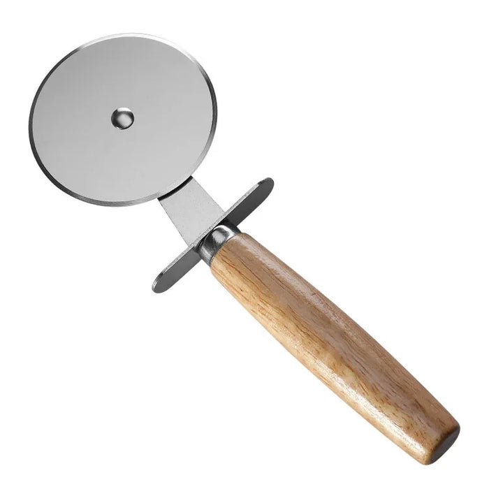 Household Rubber Wooden Handle Pizza Knife