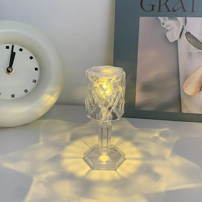 Creative LED electronic night light with diamond decoration