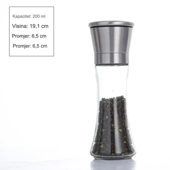 Kitchen seasoning ground with stainless steel pepper