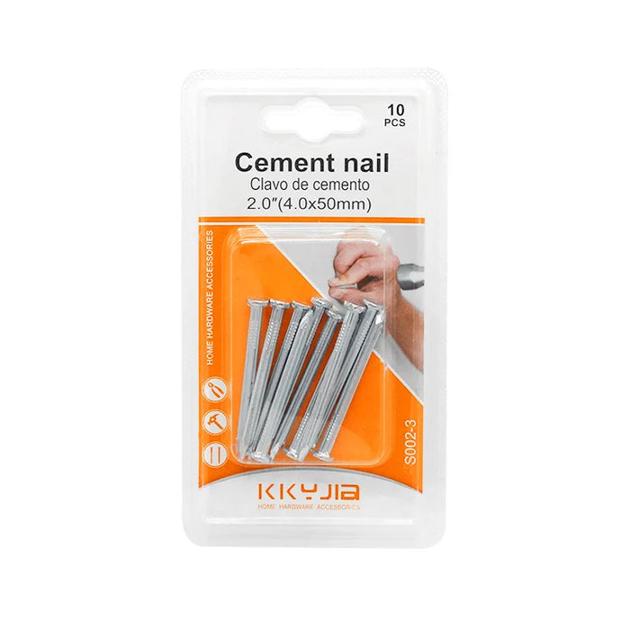 Rust-proof cement nail hardware range for outdoor and marine environments