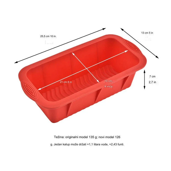 Food-grade silicone toast mould for baking rectangular cakes