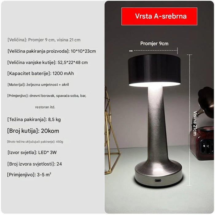 LED desk lamp with touch and USB charging