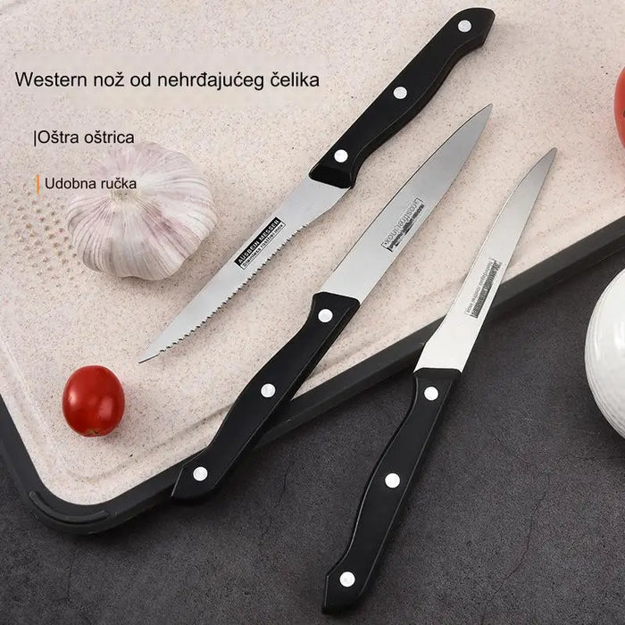 Stainless steel sawtooth steel universal fruit and vegetable knife kitchen knife set