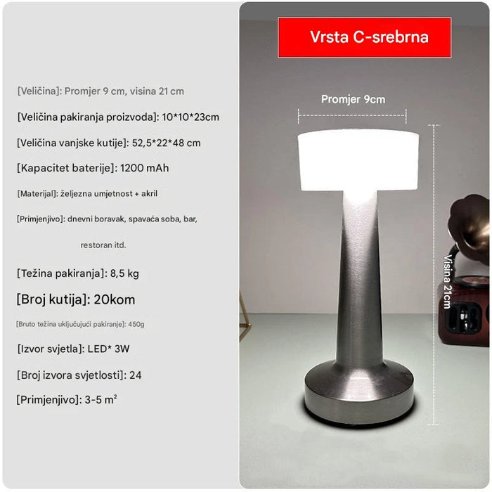 LED desk lamp with touch and USB charging