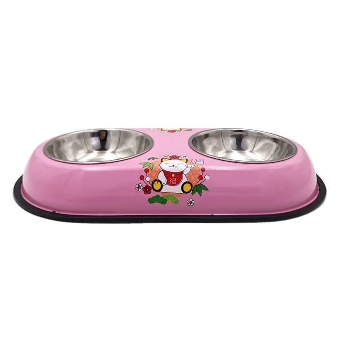 Stainless steel pet spill-proof water feeder bowl