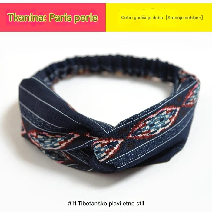 Trendy Cross Elastic Chiffon Headband for Women Hair Accessories