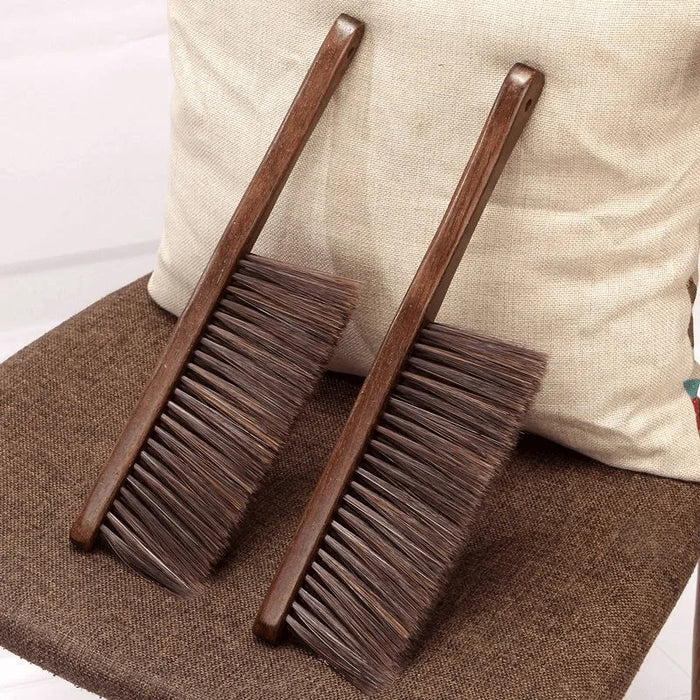 Soft-bristled bed brush with long handle for dust removal, household wooden broom