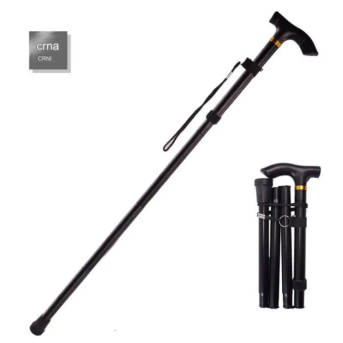 Aluminum alloy hiking cane that can be extended and folded, with adjustable 5-section senior cane