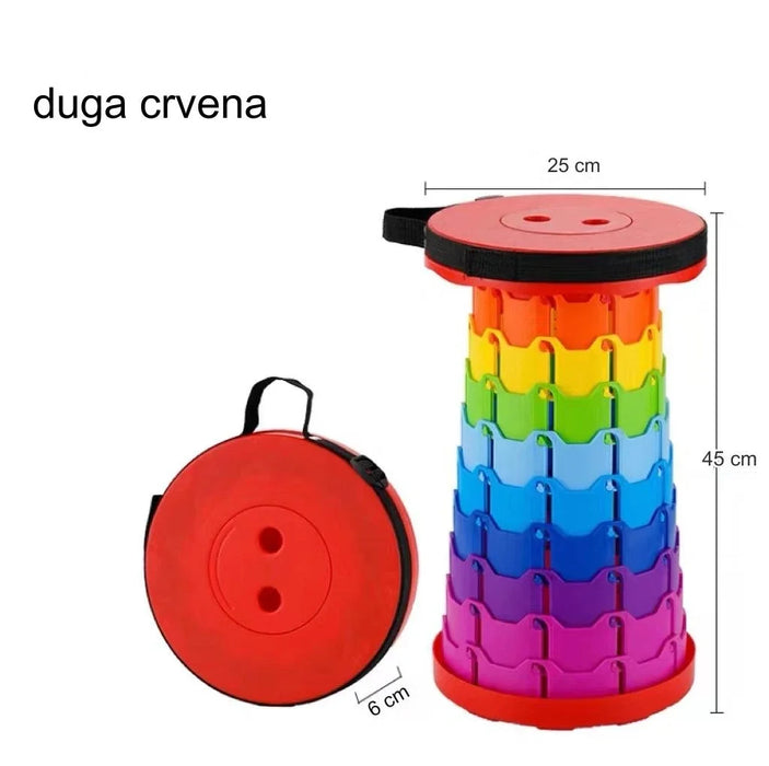 Rainbow retractable folding stool