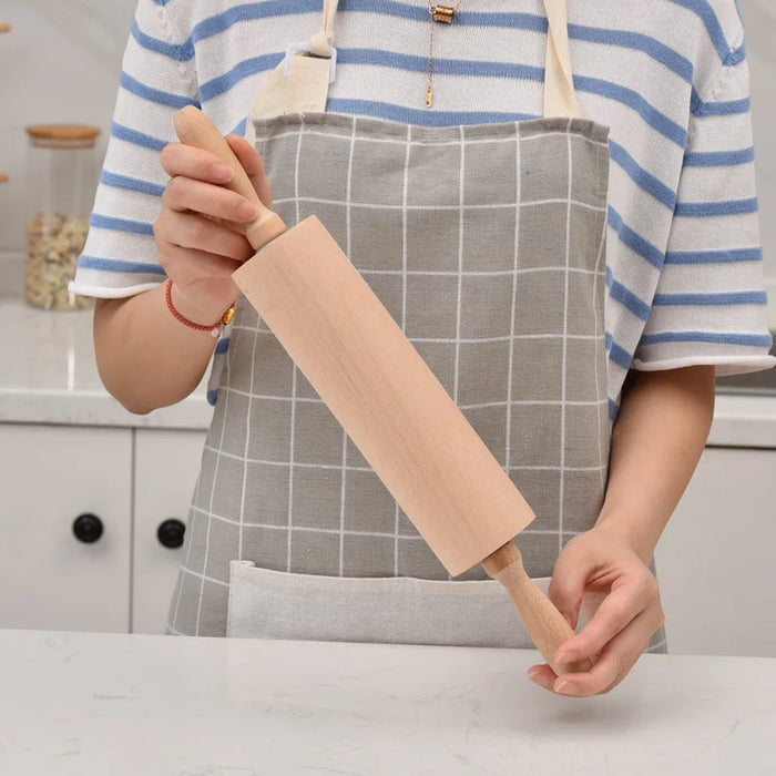 Eco-Friendly and Safe Wooden Rolling Pin for Perfectly Rolled Dough and Baked Goods, Non-Slip Handles