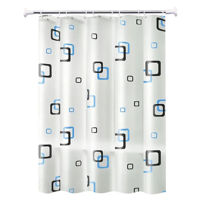 PEVA Bathroom Shower Curtain with Curtain Rod, Waterproof and Mold-proof, Perfect for Home and Hotel